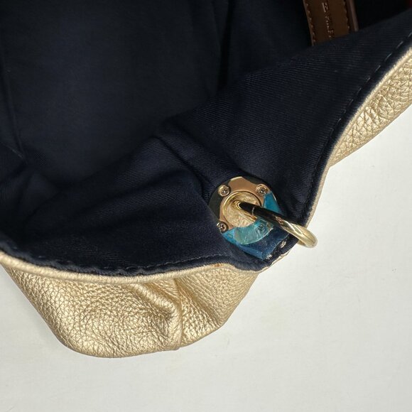 EUC Tommy Hilfiger Womens Purse Gold Shimmering Handbag  Bag - Picture 6 of 7